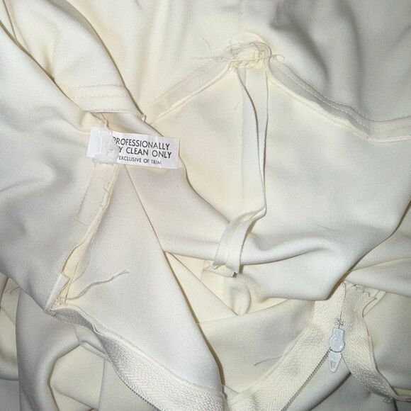 Vintage 1970s Ivory Slip Dress Bias Cut Maxi Gown Ruched Bust Spaghetti Strap Bo - Picture 15 of 15